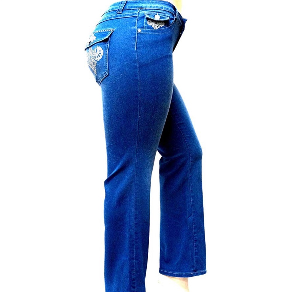 Jack David Women Plus Size Bootcut  Blue Jeans-New